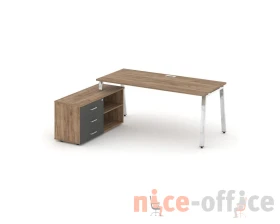 Стол письменный с греденцией левой на А-образном каркасе 1380x800x750 Стайл Проджект Директ Люкс / Style Project Direct Lux images
