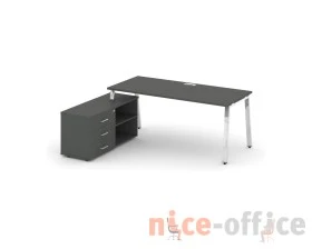 Стол письменный с греденцией левой на А-образном каркасе 1580x800x750 Стайл Проджект Директ Люкс / Style Project Direct Lux images