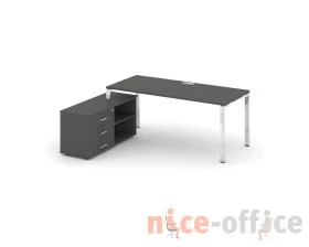 Стол письменный с греденцией левой на П-образном каркасе 1380x800x750 Стайл Проджект Директ Люкс / Style Project Direct Lux images