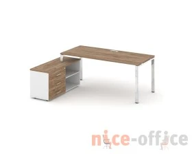 Стол письменный с греденцией левой на П-образном каркасе 1580x700x750 Стайл Проджект Директ Люкс / Style Project Direct Lux images