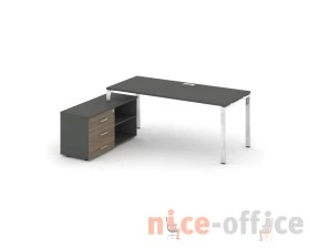 Стол письменный с греденцией левой на П-образном каркасе 1580x700x750 Стайл Проджект Директ Люкс / Style Project Direct Lux images