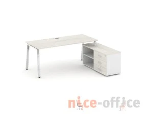 Стол письменный с греденцией правой на А-образном каркасе 1580x700x750 Стайл Проджект Директ Люкс / Style Project Direct Lux images