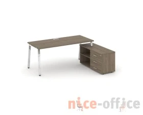 Стол письменный с греденцией правой на А-образном каркасе 1580x700x750 Стайл Проджект Директ Люкс / Style Project Direct Lux images