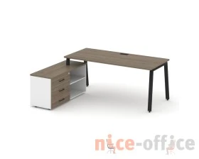Стол письменный с греденцией левой на А-образном каркасе 1580x1480x750 Стайл Проджект Директ / Style Project Direct images