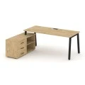 Тиквуд светлый/Металл черный/Черная заглушка