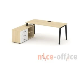 Стол письменный с греденцией левой на А-образном каркасе 2180x1580x750 Стайл Проджект Директ / Style Project Direct images