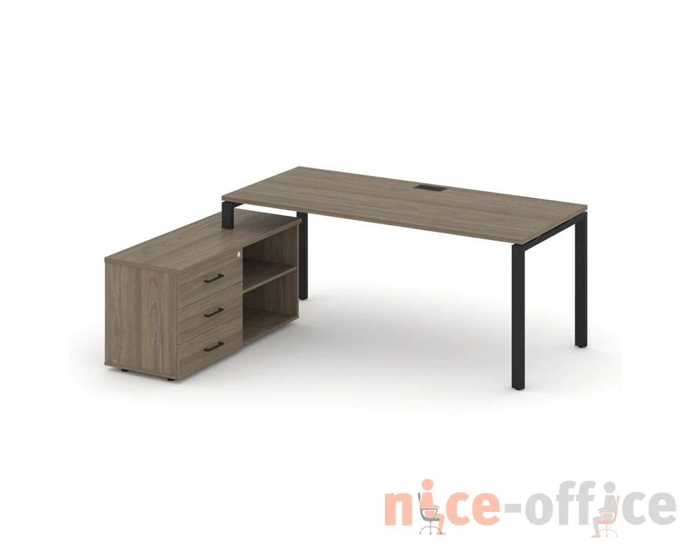 Стол письменный с греденцией левой на П-образном каркасе 1580x1580x750 Стайл Проджект Директ / Style Project Direct