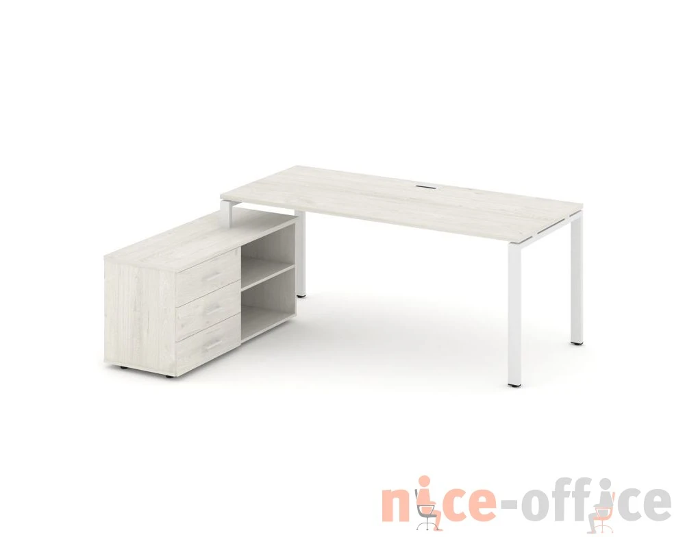 Стол письменный с греденцией левой на П-образном каркасе 1580x1580x750 Стайл Проджект Директ / Style Project Direct