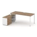 Дуб табак/Белый/Дуб табак/Металл белый