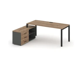Стол письменный с греденцией левой на П-образном каркасе 1980x1580x750 Стайл Проджект Директ / Style Project Direct images