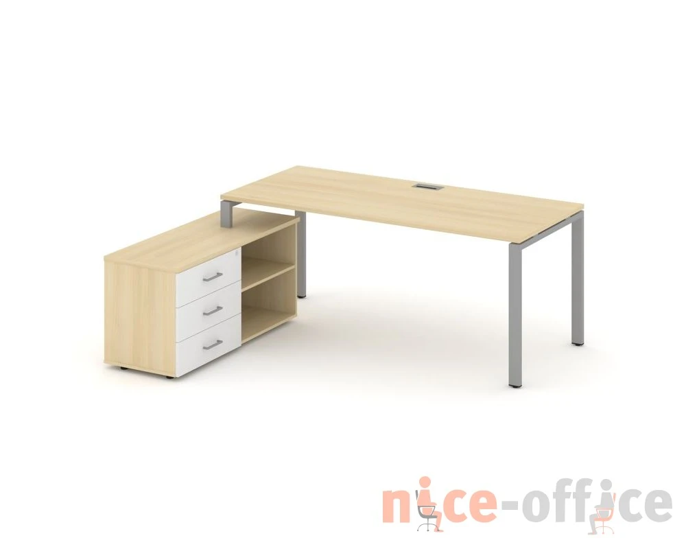 Стол письменный с греденцией левой на П-образном каркасе 1980x1580x750 Стайл Проджект Директ / Style Project Direct