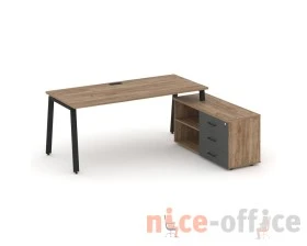 Стол письменный с греденцией правой на А-образном каркасе 1980x1480x750 Стайл Проджект Директ / Style Project Direct images