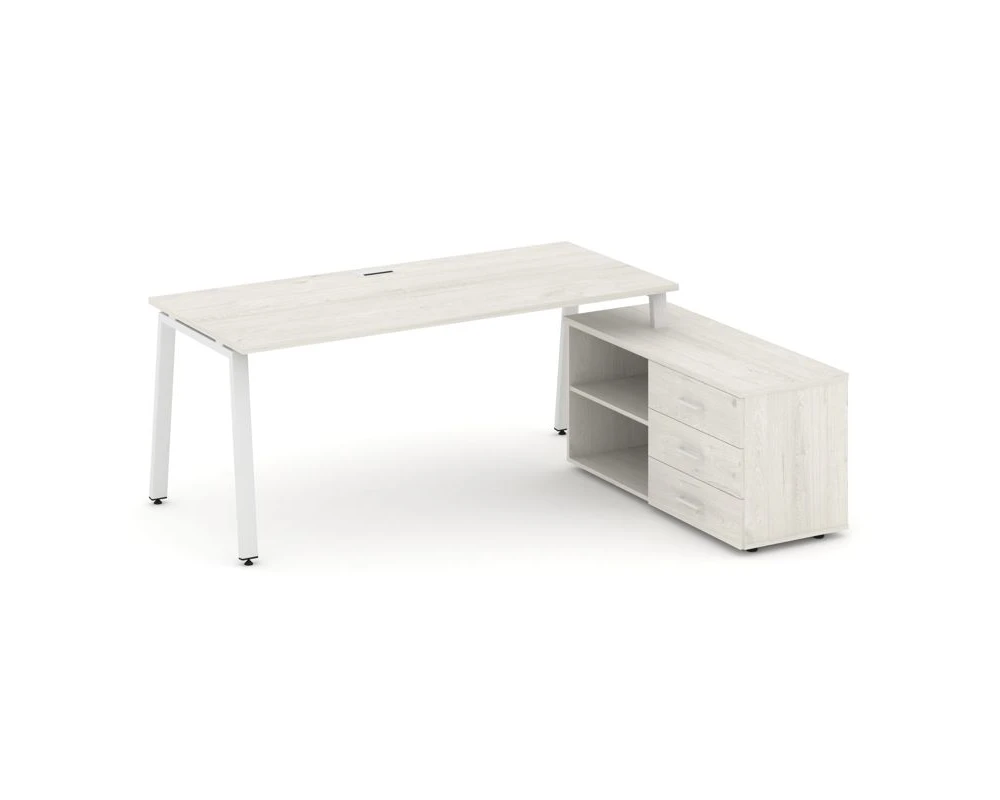 Стол письменный с греденцией правой на А-образном каркасе 1980x1480x750 Стайл Проджект Директ / Style Project Direct