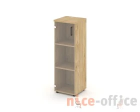 Шкаф средний узкий левый прозр. стекло 400x400x1203 зад. стенка HDF Стайл Проджект / Style Project images