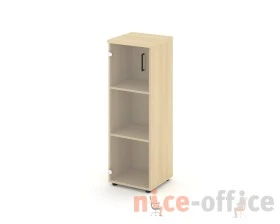 Шкаф средний узкий левый прозр. стекло 400x400x1203 зад. стенка HDF Стайл Проджект / Style Project images