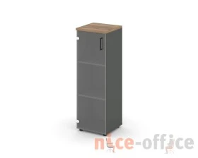 Шкаф средний узкий левый прозр. стекло 400x400x1203 зад. стенка HDF Стайл Проджект / Style Project images