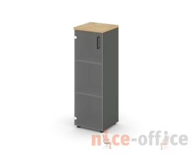 Шкаф средний узкий левый прозр. стекло 400x400x1203 зад. стенка HDF Стайл Проджект / Style Project images