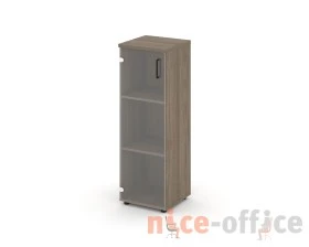 Шкаф средний узкий левый прозр. стекло 400x400x1203 зад. стенка HDF Стайл Проджект / Style Project images