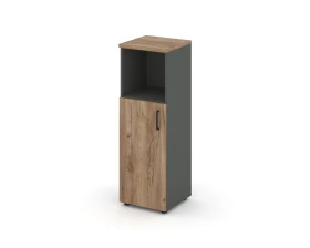 Шкаф средний узкий левый закрытый с нишей 400x400x1203 Стайл Проджект / Style Project images