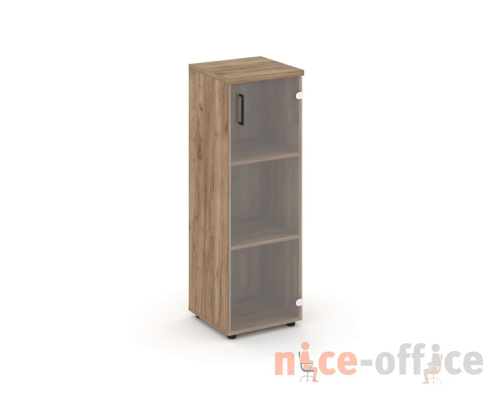 Шкаф средний узкий правый прозр. стекло 400x400x1203 Стайл Проджект / Style Project