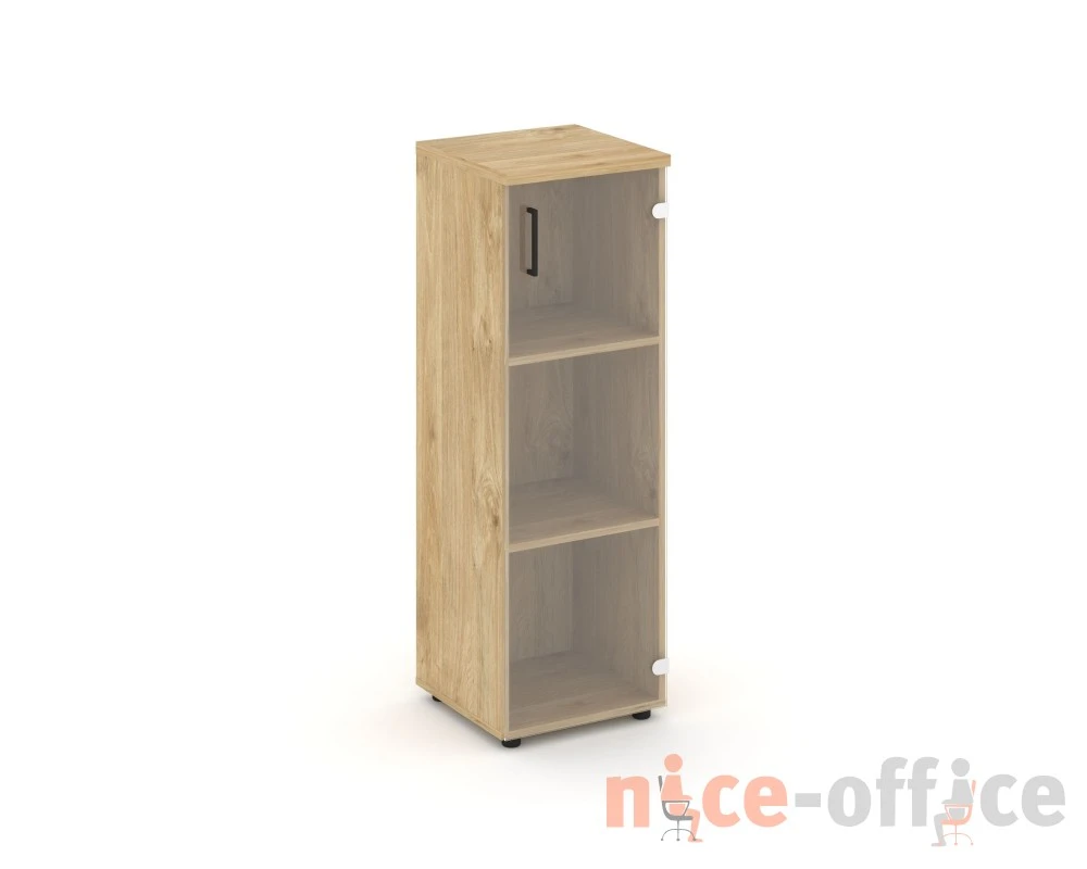 Шкаф средний узкий правый прозр. стекло 400x400x1203 Стайл Проджект / Style Project