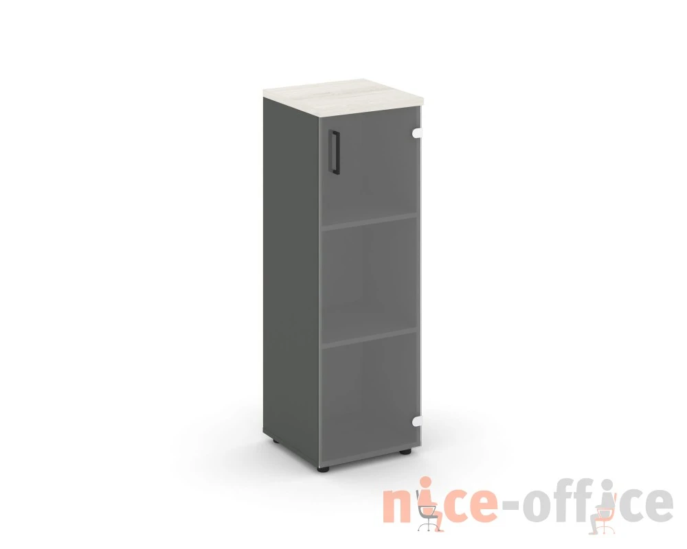 Шкаф средний узкий правый прозр. стекло 400x400x1203 Стайл Проджект / Style Project