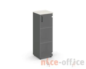 Шкаф средний узкий правый прозр. стекло 400x400x1203 Стайл Проджект / Style Project images