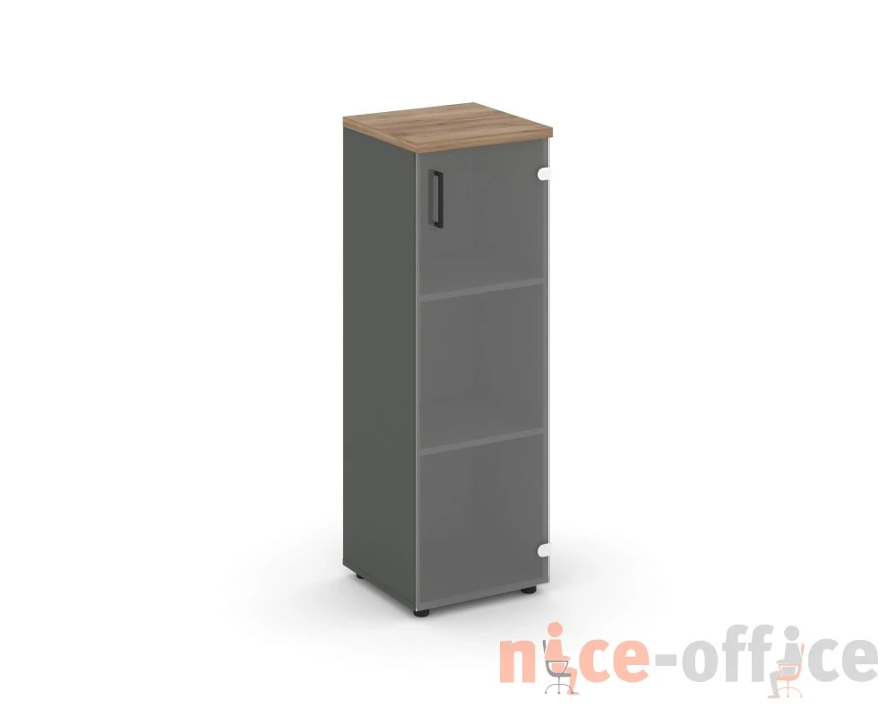 Шкаф средний узкий правый прозр. стекло 400x400x1203 Стайл Проджект / Style Project