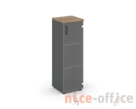 Шкаф средний узкий правый прозр. стекло 400x400x1203 Стайл Проджект / Style Project images