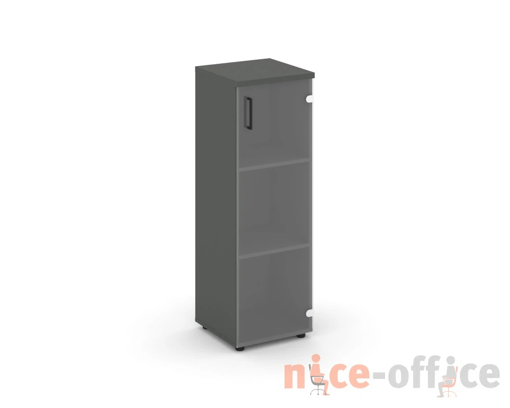 Шкаф средний узкий правый прозр. стекло 400x400x1203 Стайл Проджект / Style Project