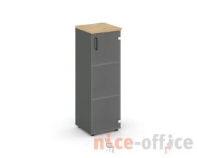 Шкаф средний узкий правый прозр. стекло 400x400x1203 Стайл Проджект / Style Project images