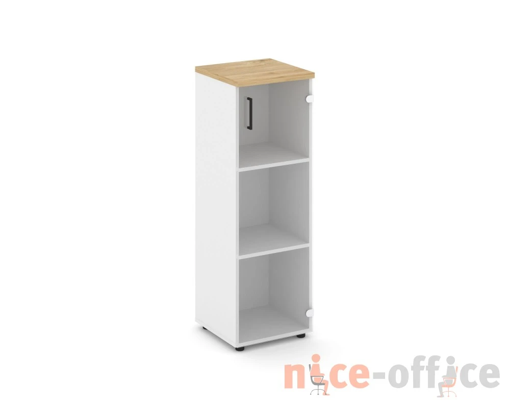 Шкаф средний узкий правый прозр. стекло 400x400x1203 Стайл Проджект / Style Project