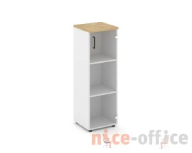 Шкаф средний узкий правый прозр. стекло 400x400x1203 Стайл Проджект / Style Project images
