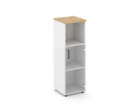 Шкаф средний узкий правый прозр. стекло с нишей 400x400x1203 Стайл Проджект / Style Project images