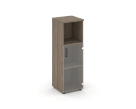 Шкаф средний узкий правый прозр. стекло с нишей 400x400x1203 Стайл Проджект / Style Project images