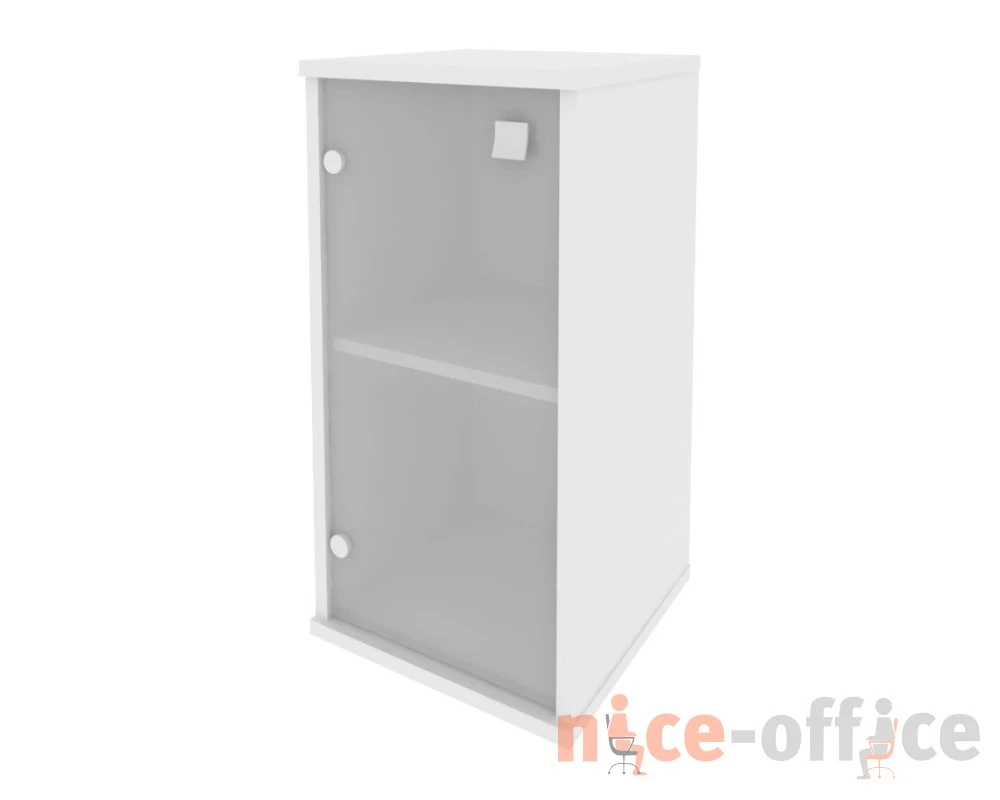 Шкаф низкий узкий 1 низкая дверь стекло левый 412x410x828 Стайл Систем / Style System