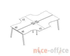 Рабочая станция (4х120) на каркасе TRE столы Классика A4.PRO images