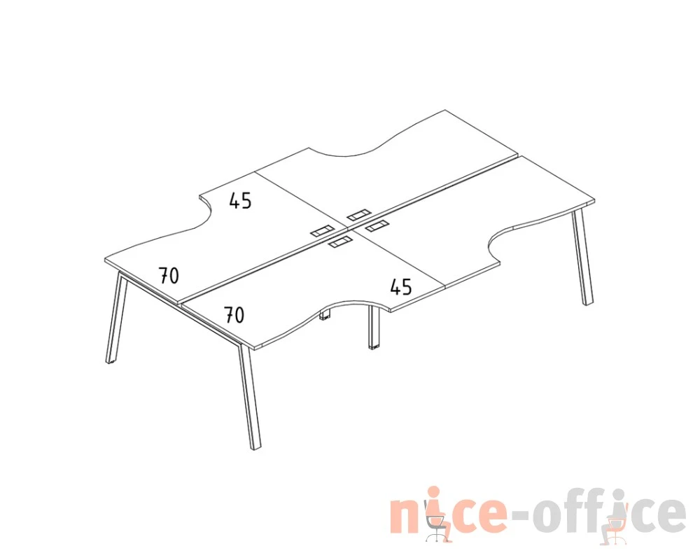 Рабочая станция каркас TRE (4х120) столы Классика A4.PRO