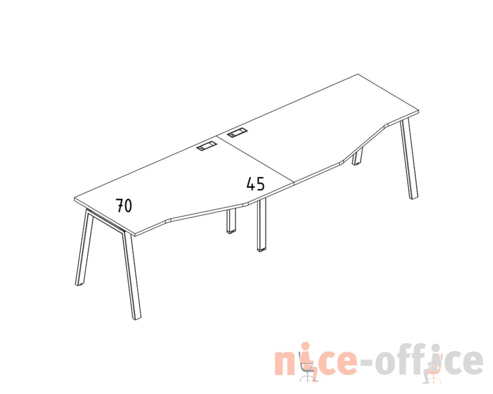 Рабочая станция каркас TRE столы Техно (2х120) эргономичные A4.PRO