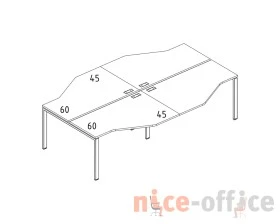 Рабочая станция каркас UNO столы (4х120) Техно A4.PRO images