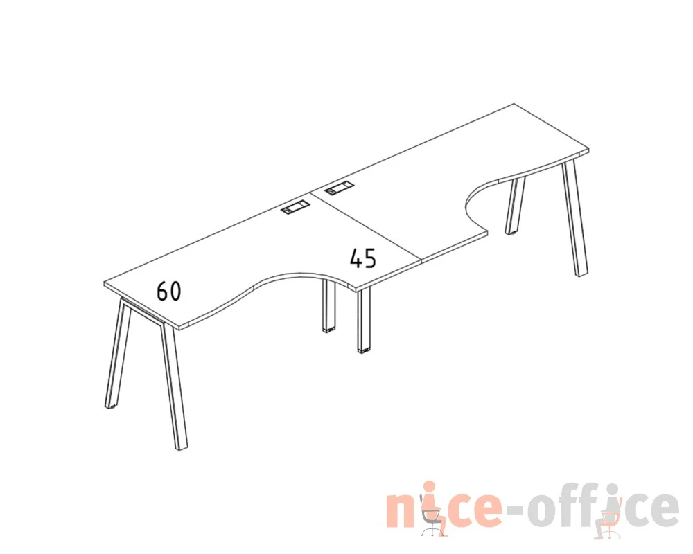 Рабочая станция металлокаркас TRE (2х160) столы Классика A4.PRO