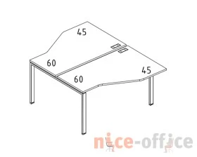 Рабочая станция со столами (2х160) Техно на каркасе UNO A4.PRO images