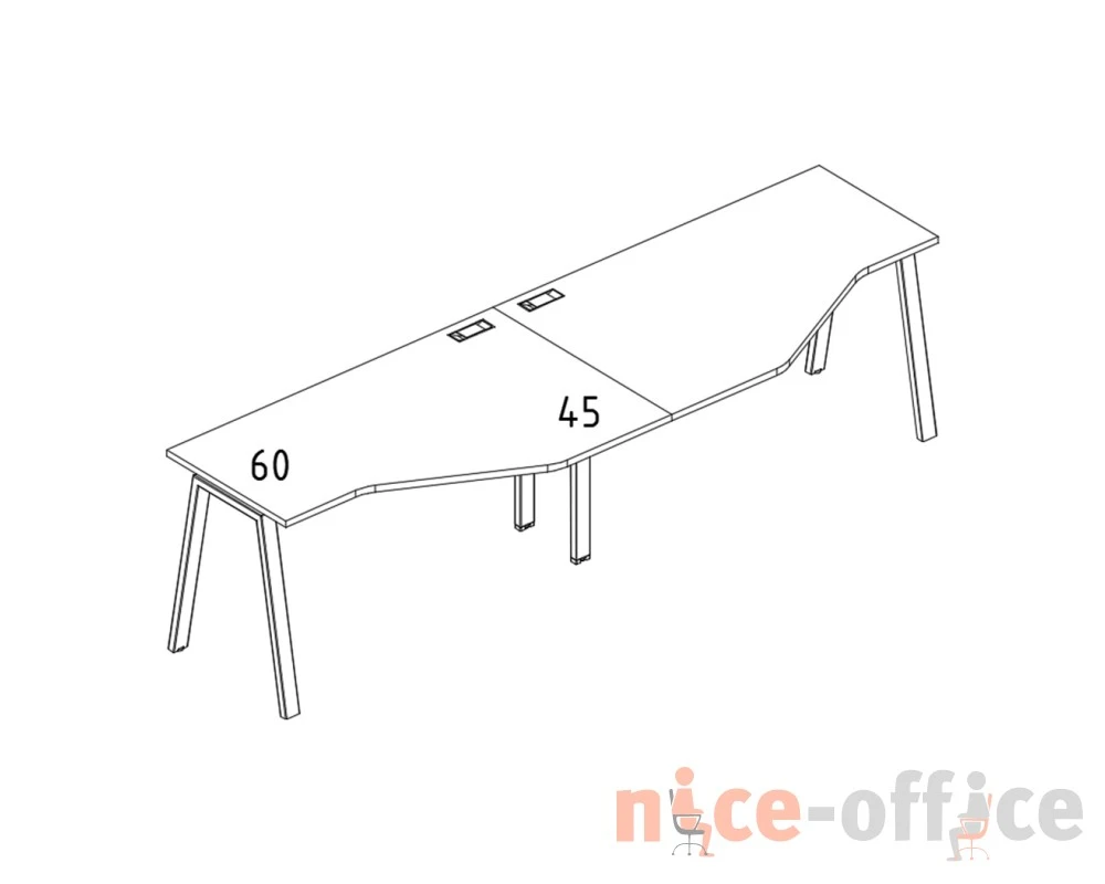 Рабочая станция столы (2х120) Техно каркас TRE A4.PRO