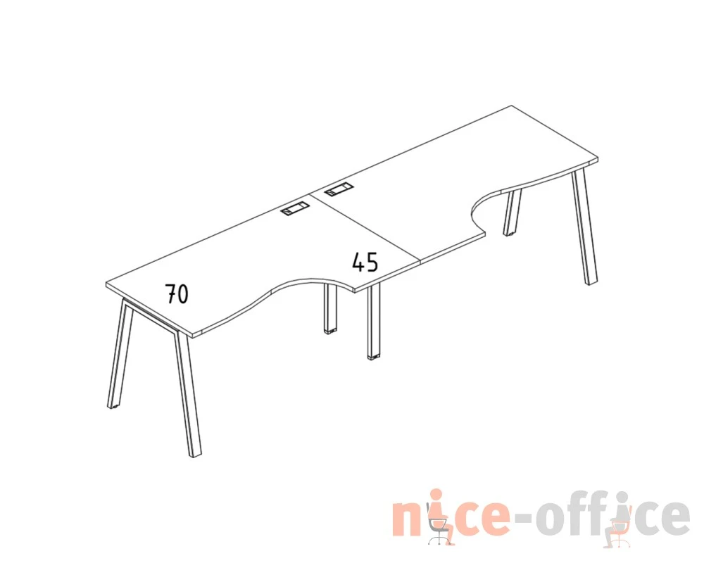 Рабочая станция столы Классика на каркасе TRE (2х140) A4.PRO