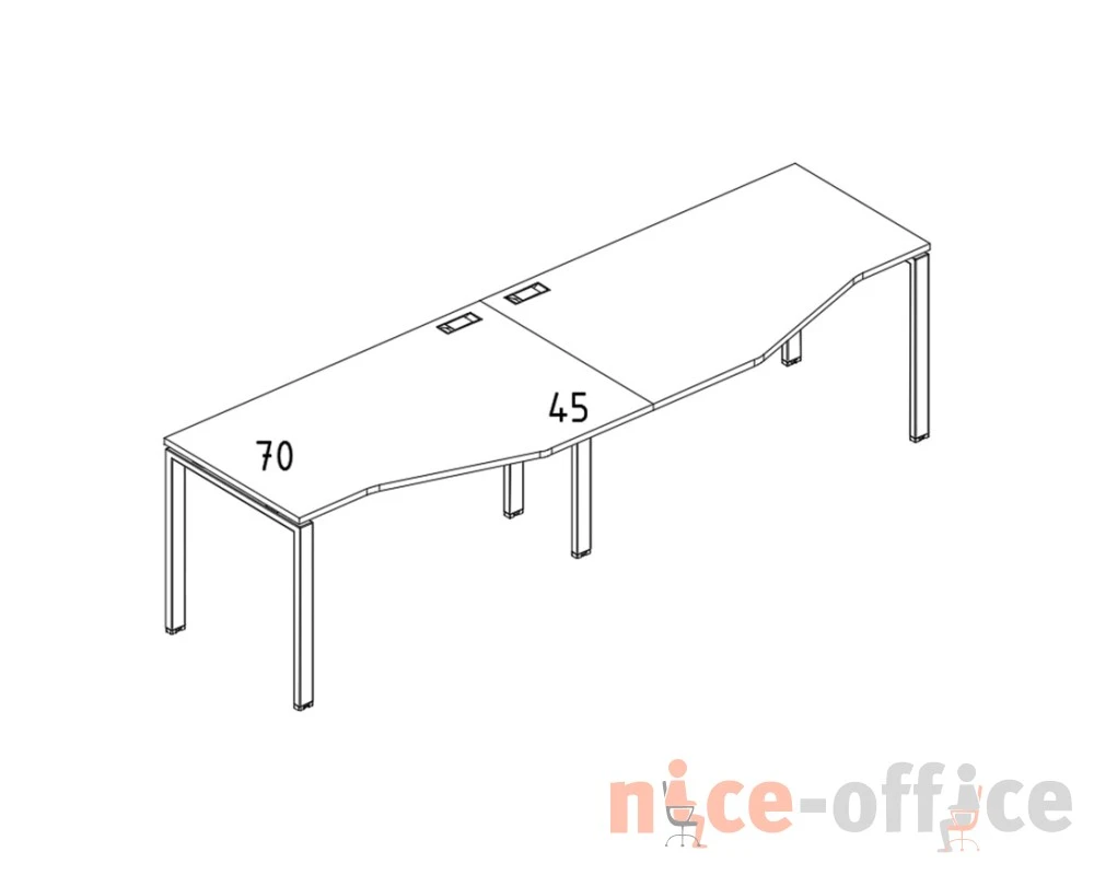 Рабочая станция столы Техно на металлокаркасе UNO (2х160) A4.PRO