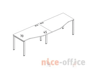 Рабочая станция столы Техно на металлокаркасе UNO (2х160) A4.PRO images
