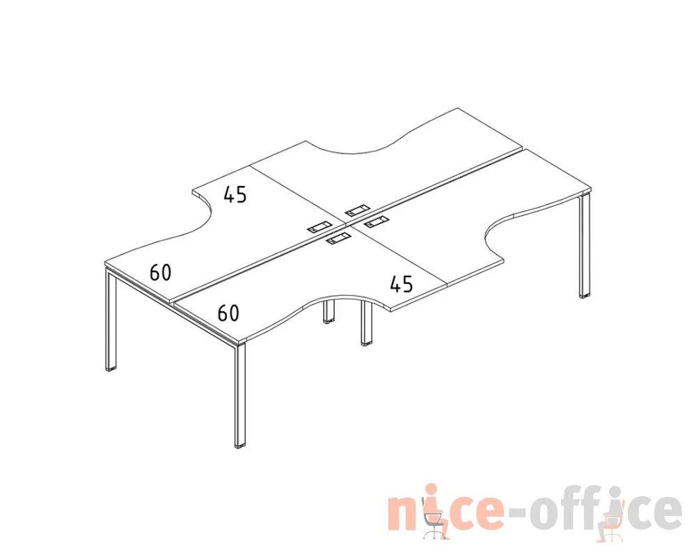 Рабочая станция UNO столы (4х120) Классика A4.PRO