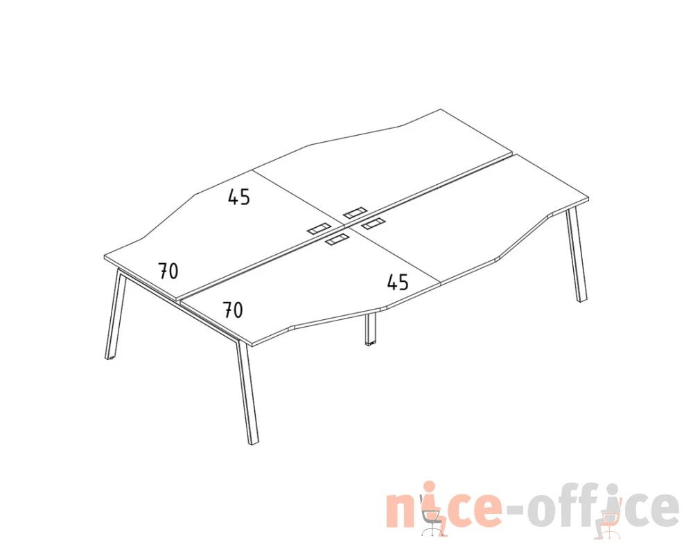 Станция с каркасом TRE и столами Техно (4х120) A4.PRO