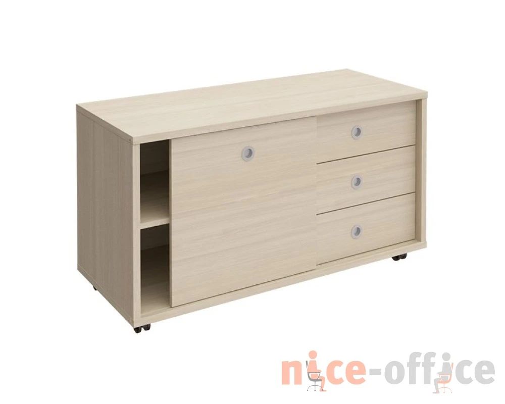 Тумба выкатная 3 ящика без замка дверь купе 120,2x50x66 Борн