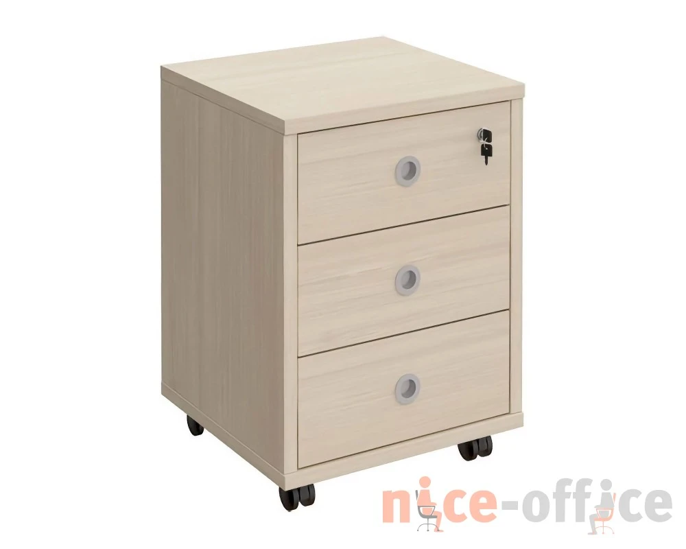 Тумба выкатная 3 ящика с центральным замком 48x45x66 Борн